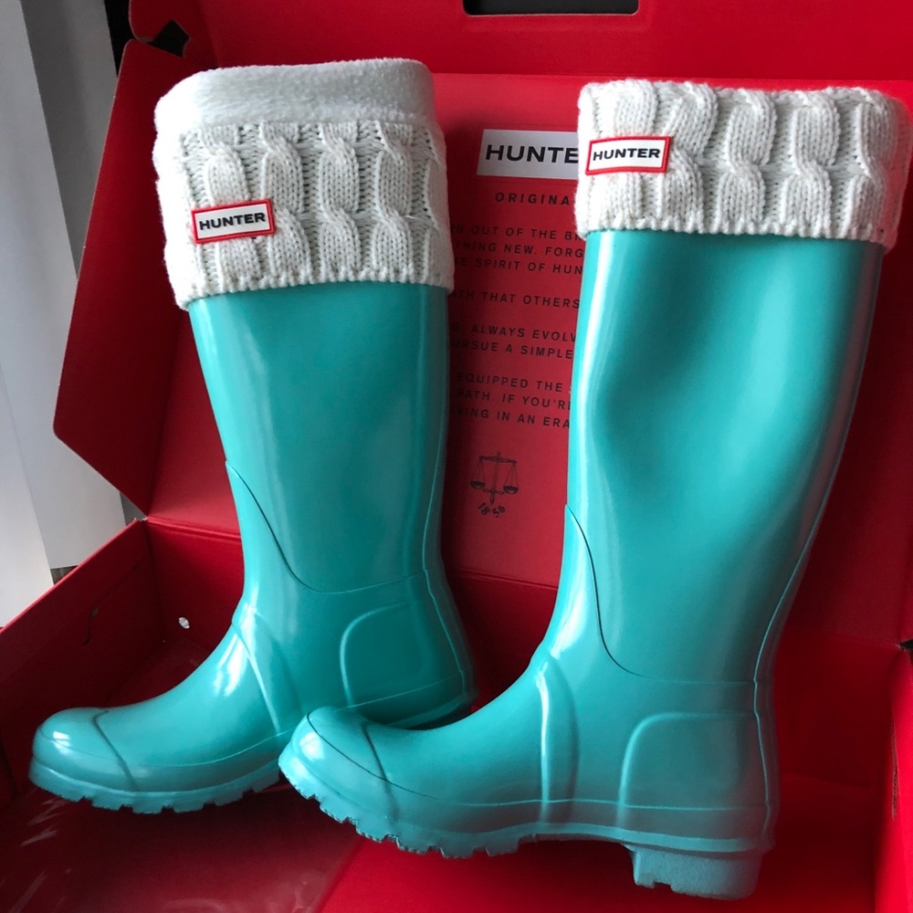 Hunter boots Tiffany blue